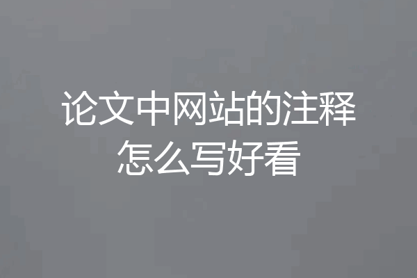 论文中网站的注释怎么写好看