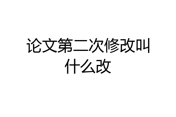 论文第二次修改叫什么改