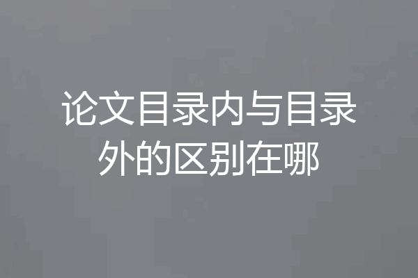论文目录内与目录外的区别在哪