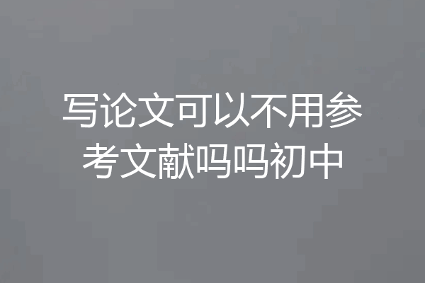 写论文可以不用参考文献吗吗初中