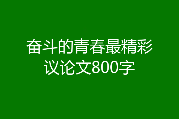 奋斗的青春最精彩议论文800字