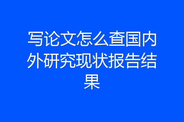写论文怎么查国内外研究现状报告结果