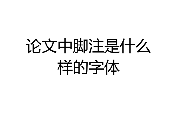 论文中脚注是什么样的字体