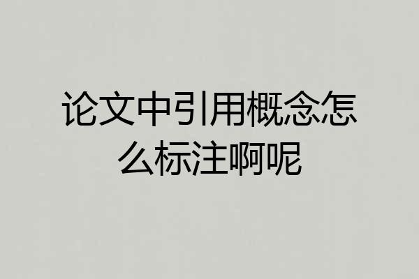 论文中引用概念怎么标注啊呢