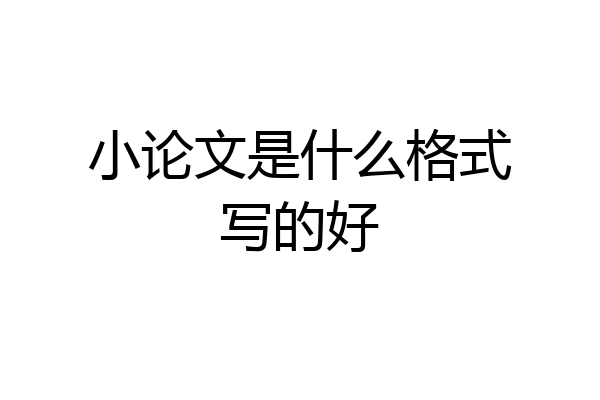 小论文是什么格式写的好