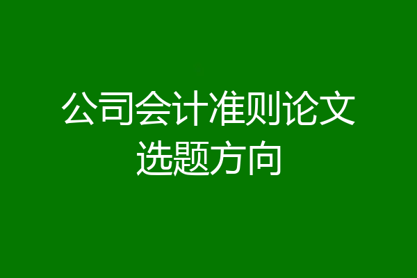 公司会计准则论文选题方向