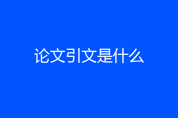 论文引文是什么