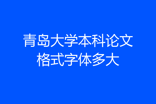 青岛大学本科论文格式字体多大