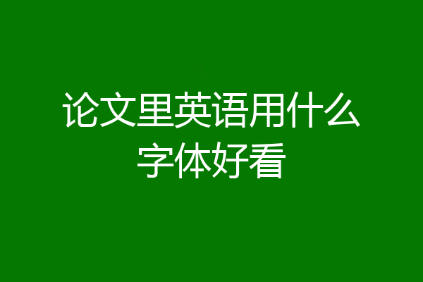 论文里英语用什么字体好看