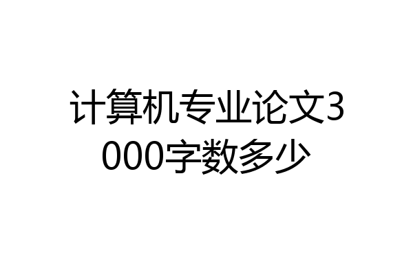 计算机专业论文3000字数多少