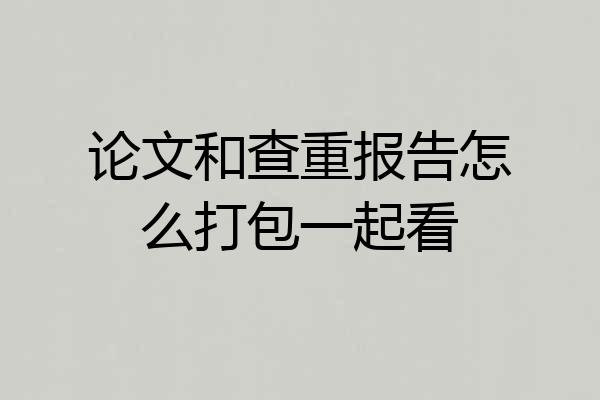 论文和查重报告怎么打包一起看