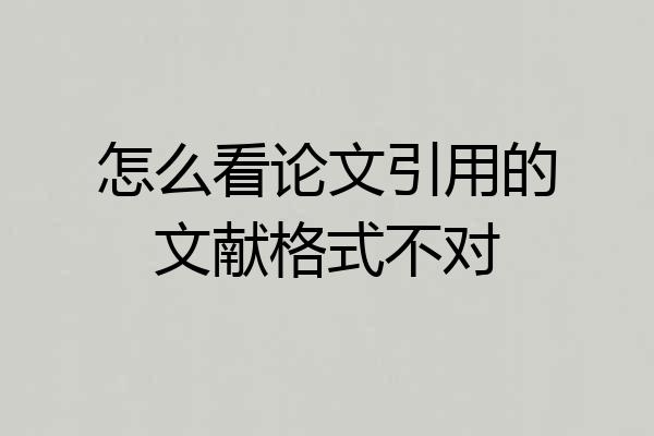 怎么看论文引用的文献格式不对