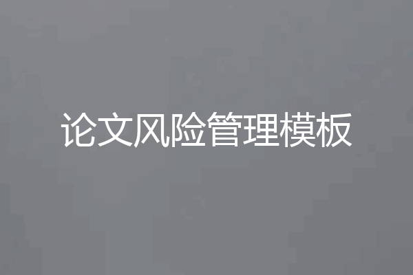 论文风险管理模板