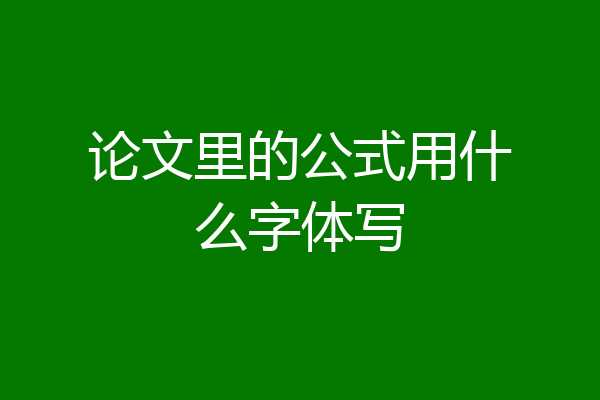 论文里的公式用什么字体写