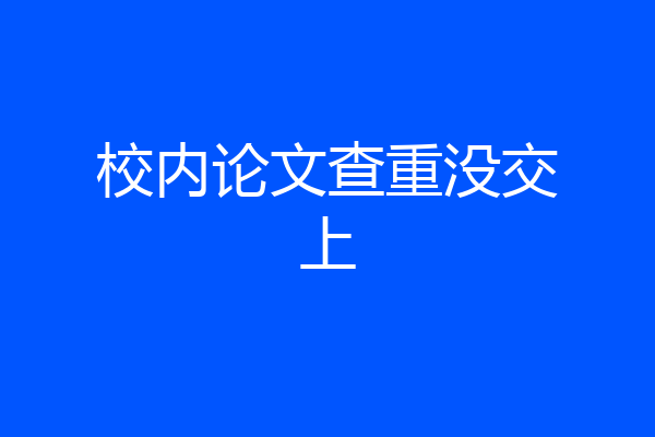 校内论文查重没交上