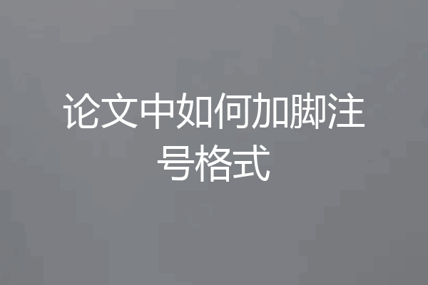 论文中如何加脚注号格式