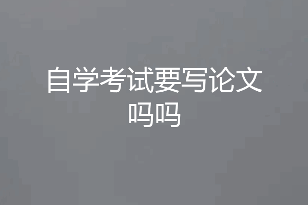 自学考试要写论文吗吗