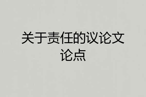 关于责任的议论文论点