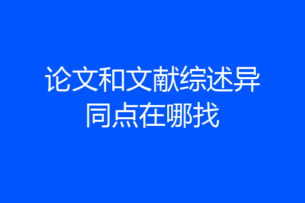 论文和文献综述异同点在哪找