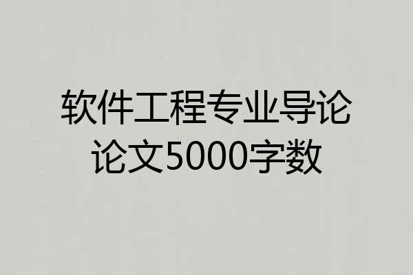软件工程专业导论论文5000字数