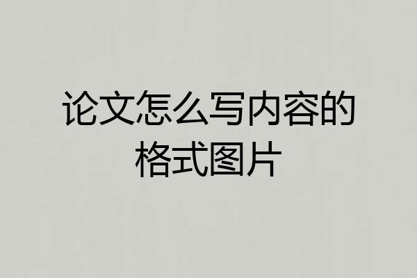 论文怎么写内容的格式图片