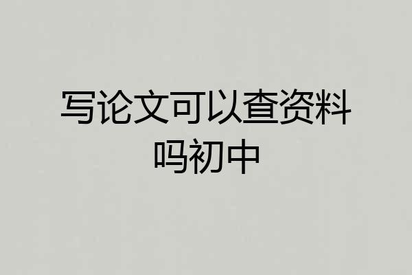 写论文可以查资料吗初中