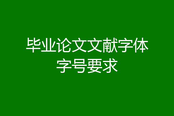 毕业论文文献字体字号要求