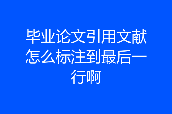 毕业论文引用文献怎么标注到最后一行啊