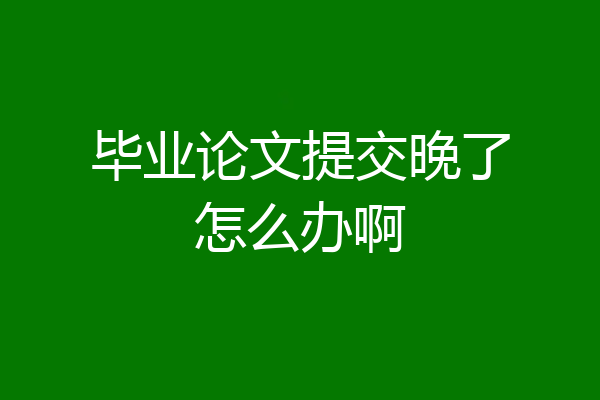 毕业论文提交晚了怎么办啊