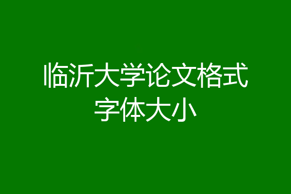 临沂大学论文格式字体大小