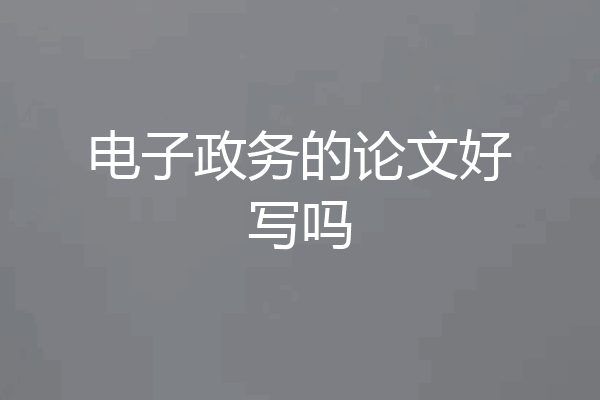 电子政务的论文好写吗