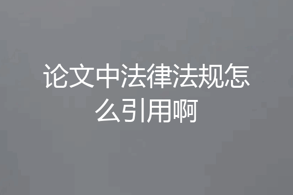 论文中法律法规怎么引用啊