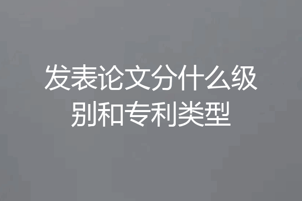 发表论文分什么级别和专利类型