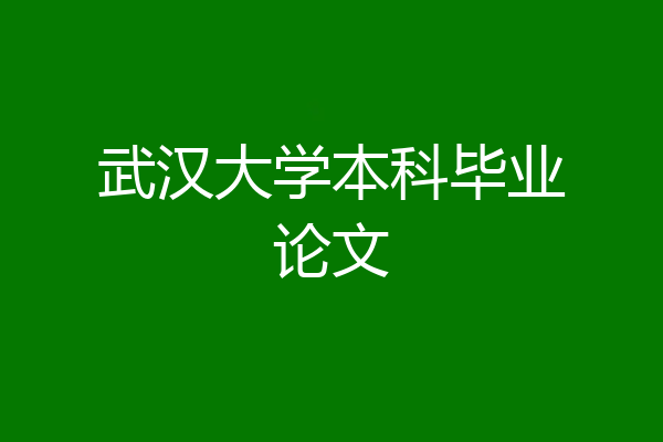 武汉大学本科毕业论文
