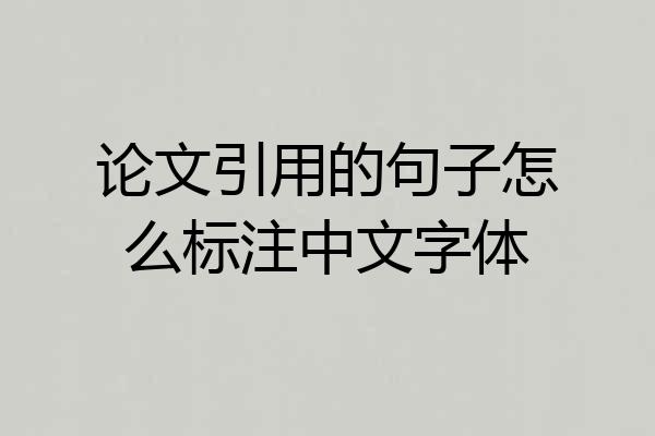 论文引用的句子怎么标注中文字体