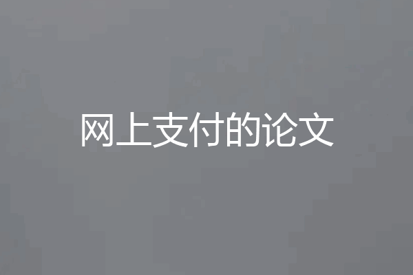 网上支付的论文