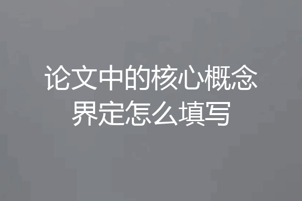 论文中的核心概念界定怎么填写