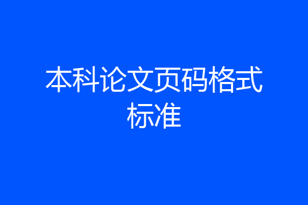 本科论文页码格式标准