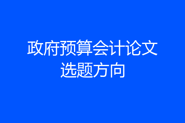 政府预算会计论文选题方向