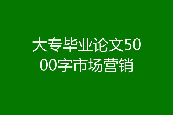 大专毕业论文5000字市场营销
