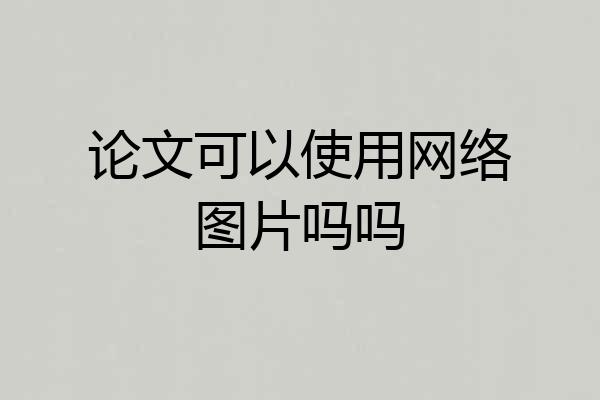 论文可以使用网络图片吗吗