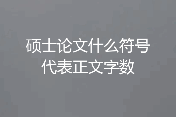 硕士论文什么符号代表正文字数