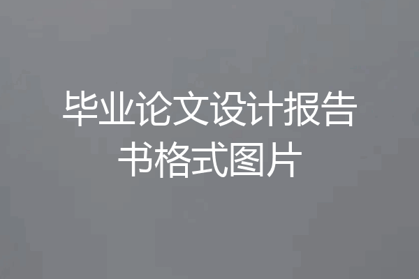 毕业论文设计报告书格式图片