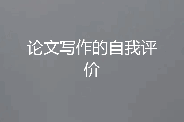 论文写作的自我评价