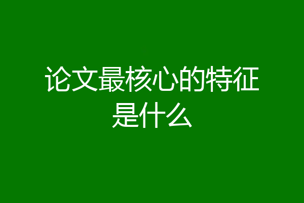 论文最核心的特征是什么
