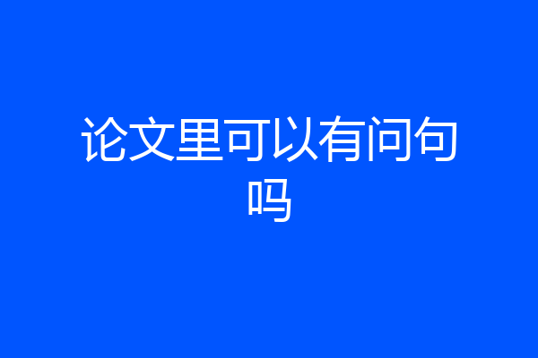 论文里可以有问句吗