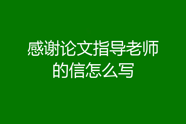 感谢论文指导老师的信怎么写