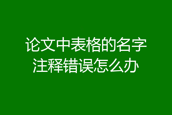 论文中表格的名字注释错误怎么办