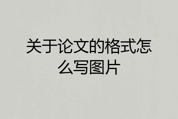 关于论文的格式怎么写图片