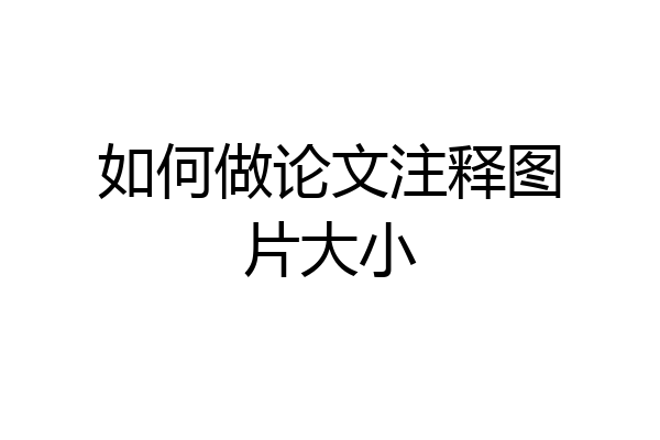 如何做论文注释图片大小